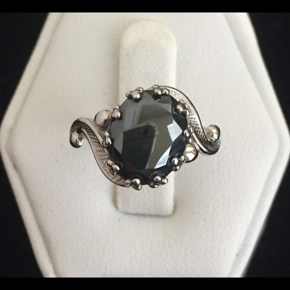 Sterling Silver Faceted Gemstone Fashion Ring